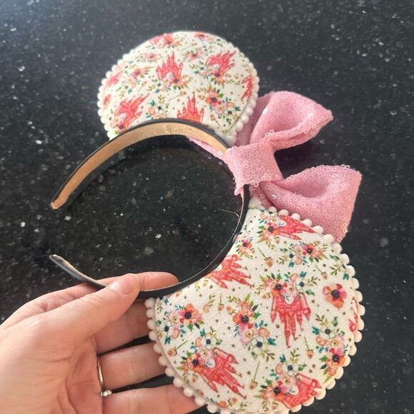 Minnie Mouse Mickey Mouse Cinderella Castle Handmade Disney Ears Sequins Headban - Picture 3 of 6
